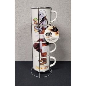 ICUP Disney Star Wars The Mandalorian Grogu Stacked Cups with Wire Rack - Read